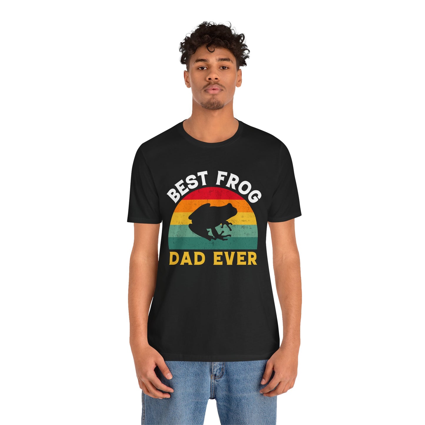 "Best Frog Dad" Print Unisex Jersey Tee - Casual Everyday Wear - Great for Reptile Lovers