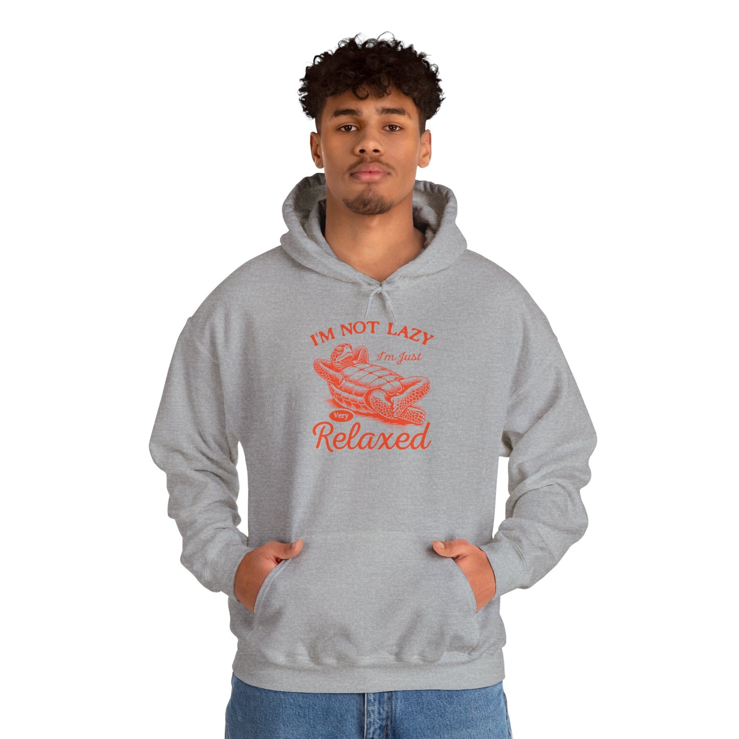 "I'm Not Lazy" Cozy Unisex Hooded Sweatshirt with Bold Print - Great for Reptile Lovers
