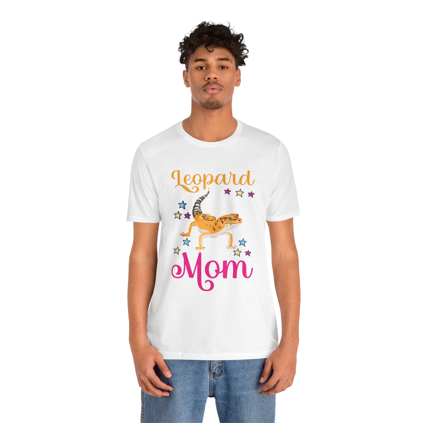 "Leopard Gecko Mom" Print Unisex Jersey Tee - Casual Everyday Wear - Great for Reptile Lovers