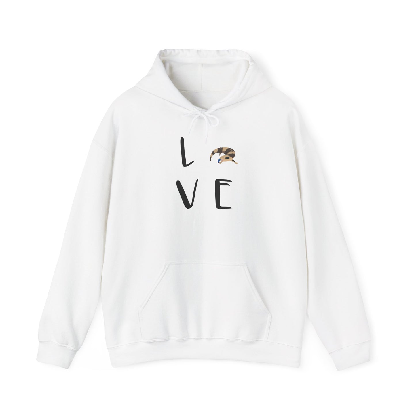 Blue Tongued Skink Love Cozy Unisex Hooded Sweatshirt with Bold Print - Great for Reptile Lovers