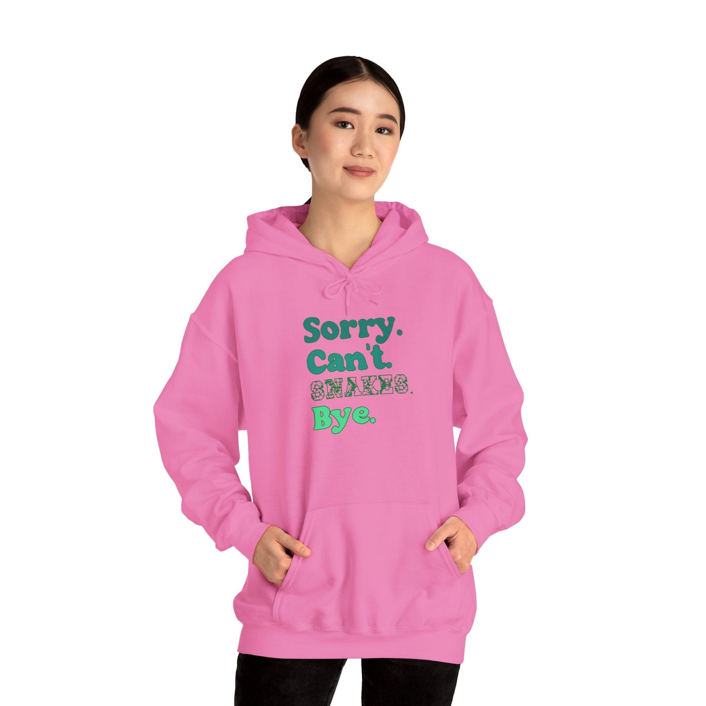 "Sorry Can't Snakes Bye" Cozy Unisex Hooded Sweatshirt with Bold Print - Great for Reptile Lovers