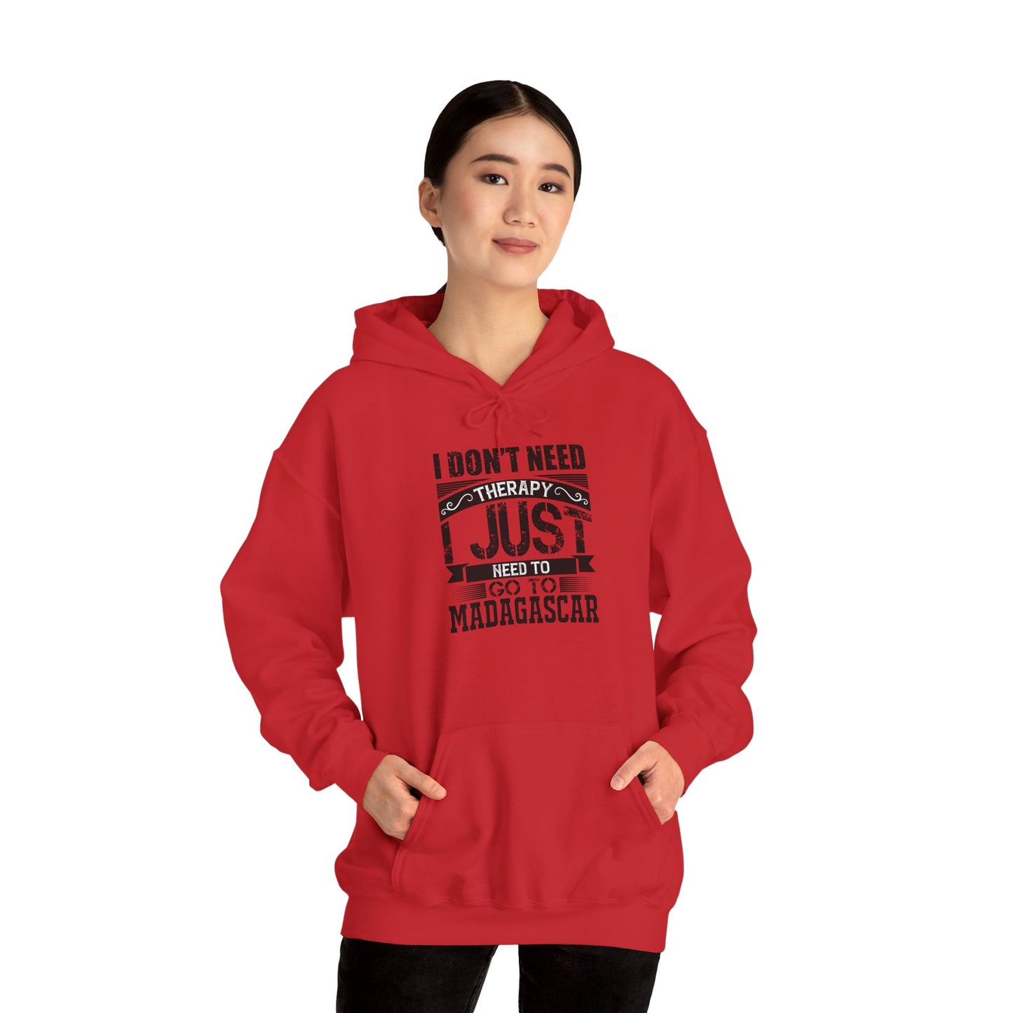"Just Need to Go to Madagascar" Unisex Hooded Sweatshirt with Bold Print - Great for Reptile Lovers