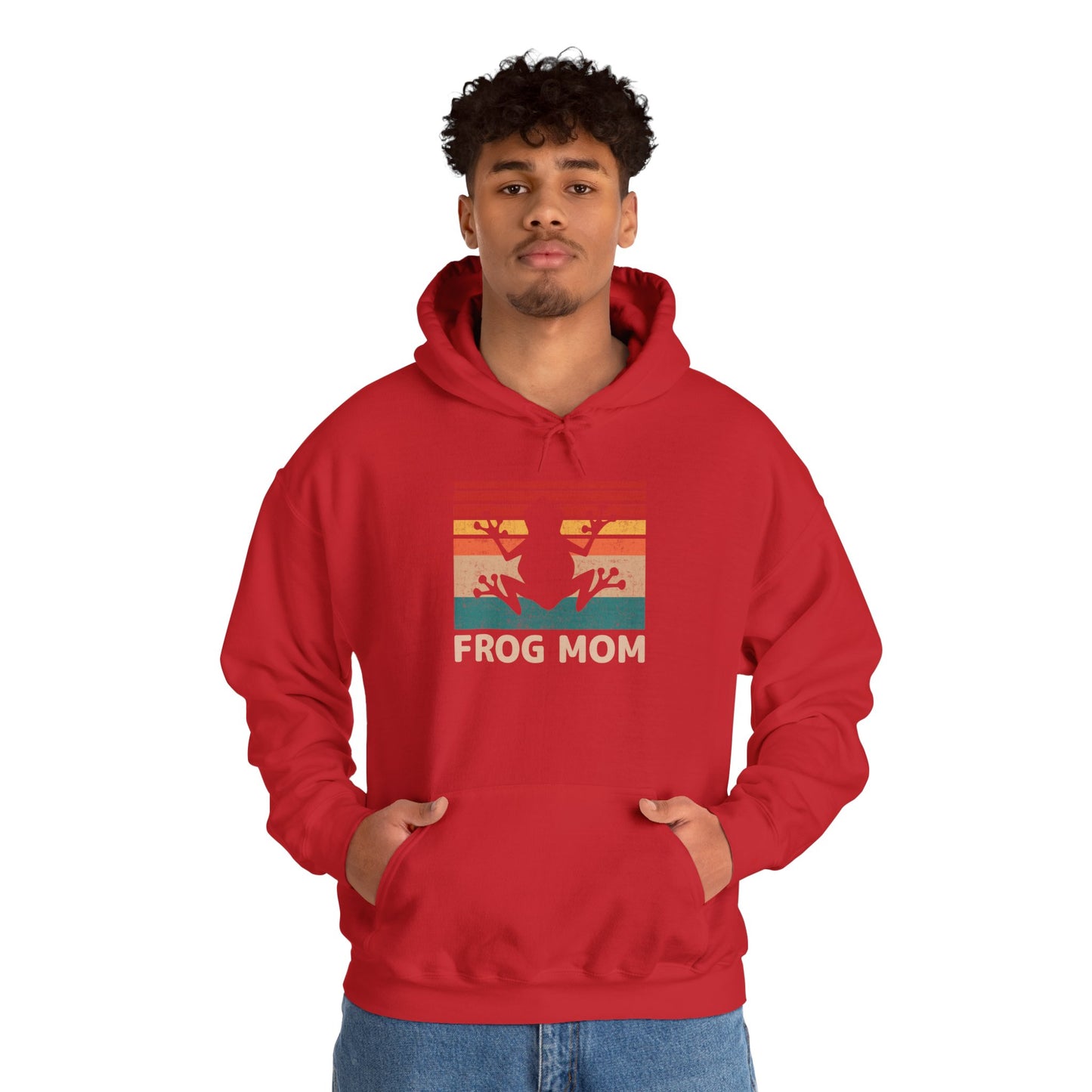 "Frog Mom" Unisex Hooded Sweatshirt with Bold Print - Great for Reptile Lovers