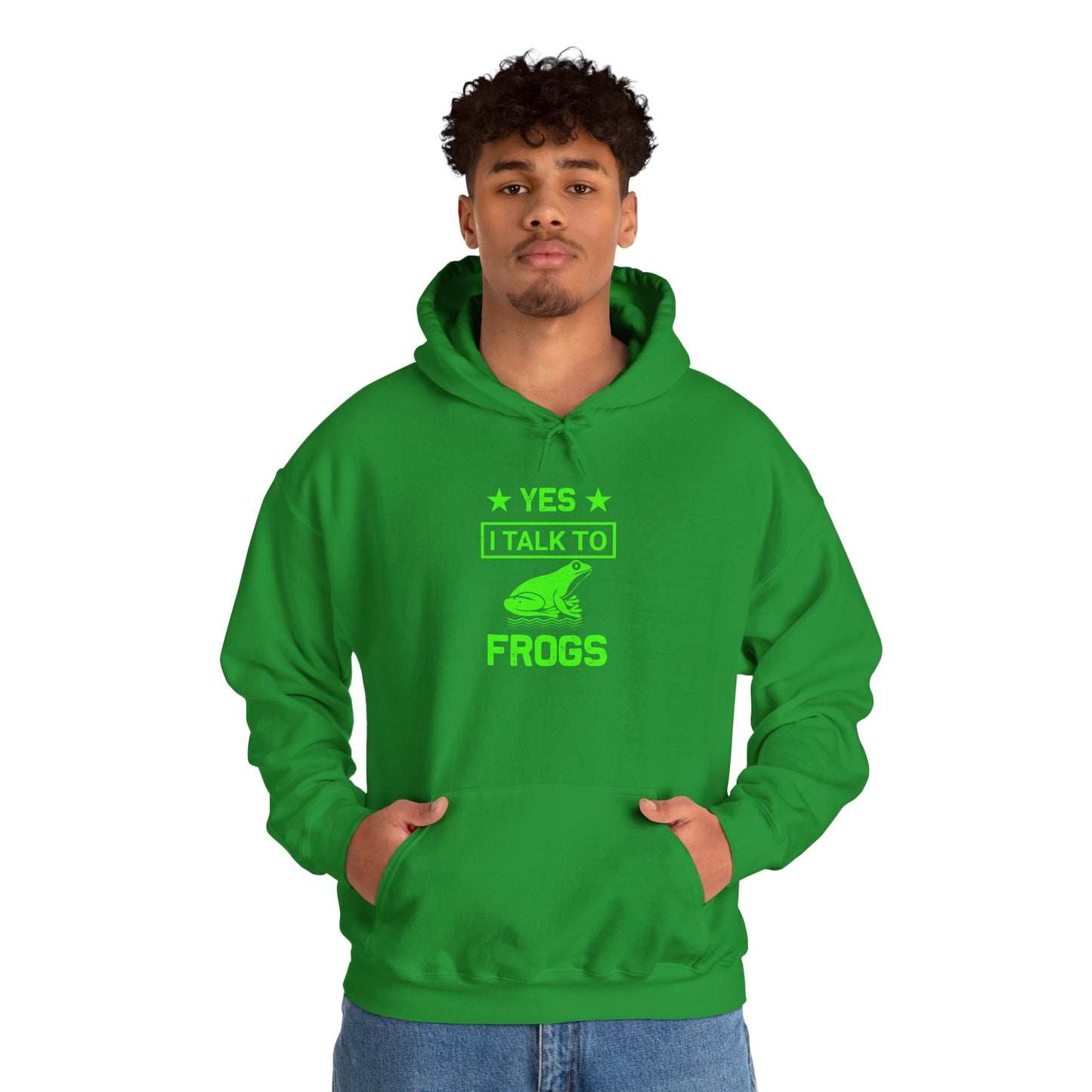 "I Talk to Frogs" Unisex Hooded Sweatshirt with Bold Print - Great for Reptile Lovers