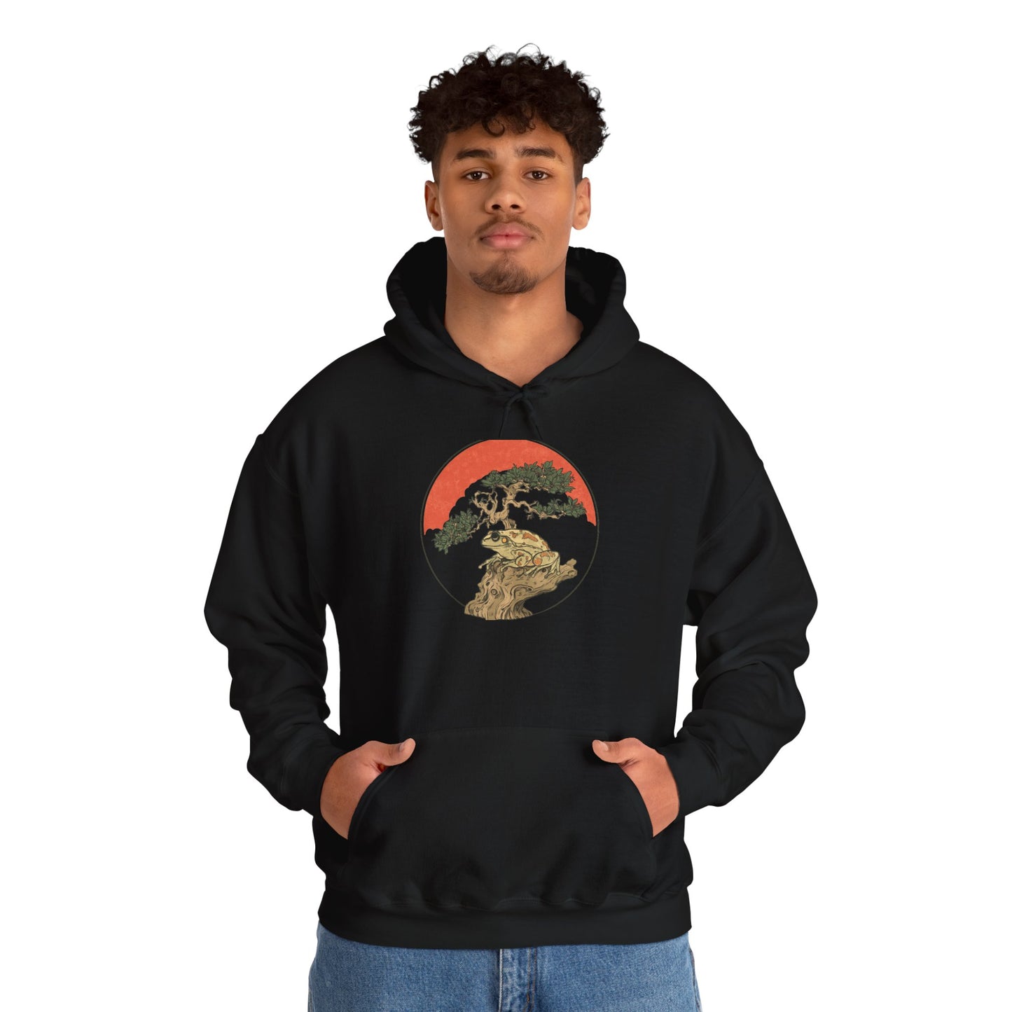 Bonsai Frog Unisex Hooded Sweatshirt with Bold Print - Great for Reptile Lovers