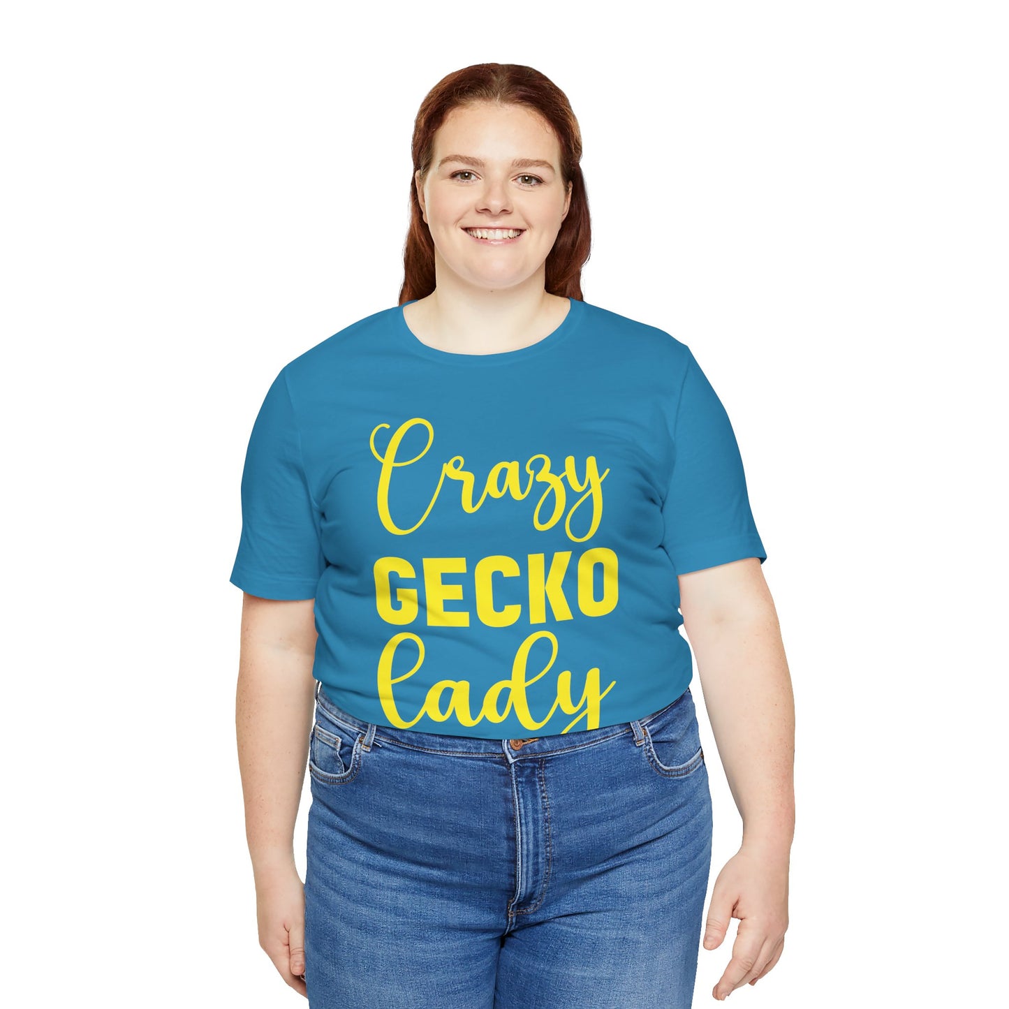 "Crazy Gecko Lady" Unisex Jersey Tee - Casual Everyday Wear - Great for Reptile Lovers