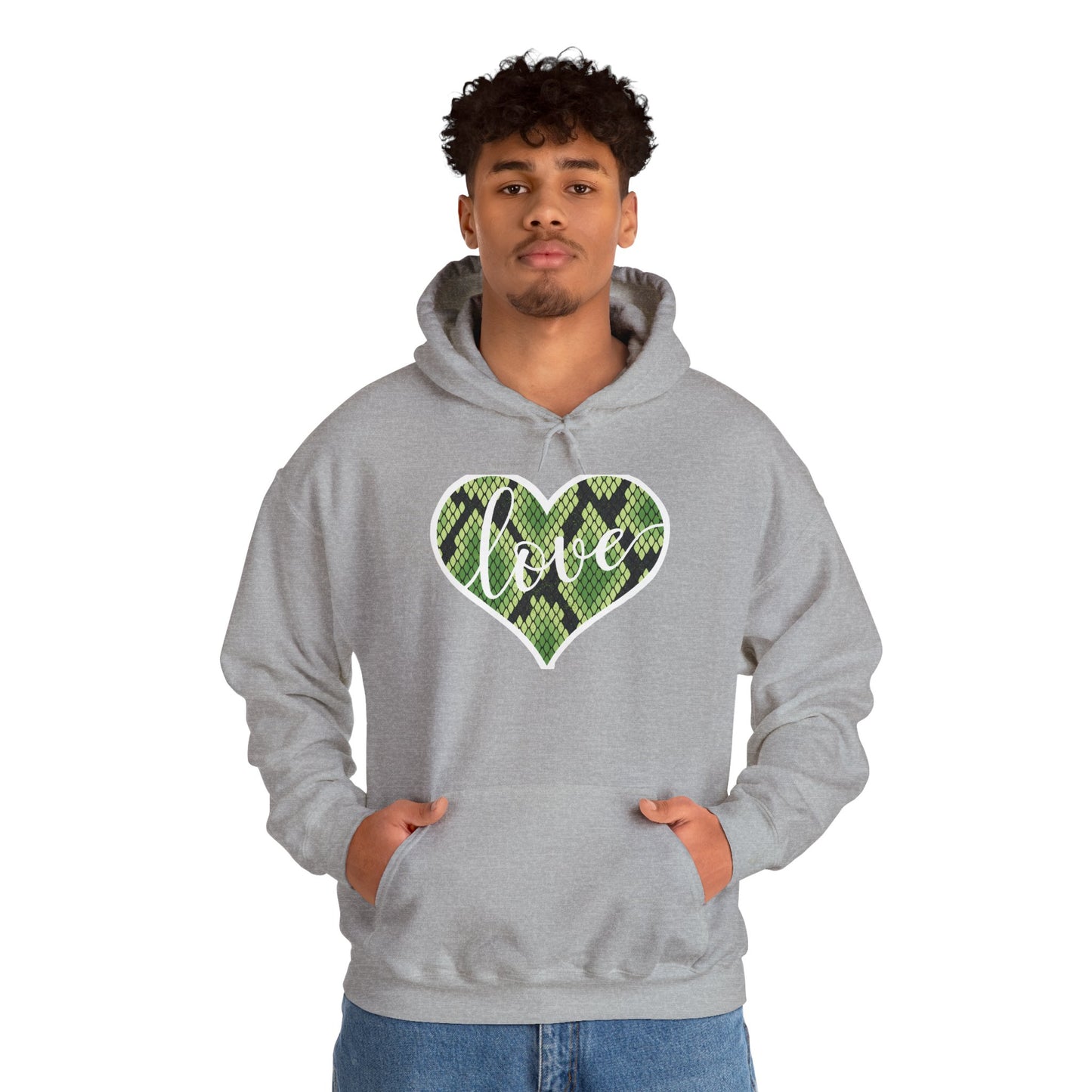 Reptile Love Unisex Hooded Sweatshirt with Bold Print - Great for Reptile Lovers