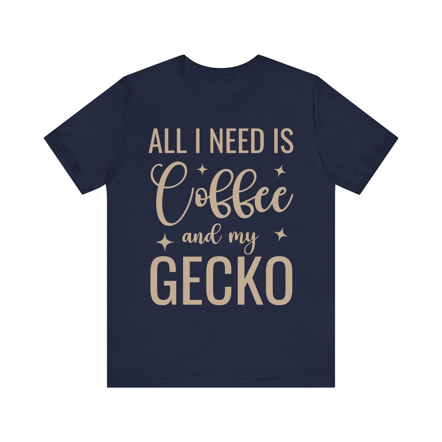 "Coffee and My Gecko" Unisex Jersey Tee - Casual Everyday Wear - Great for Reptile Lovers