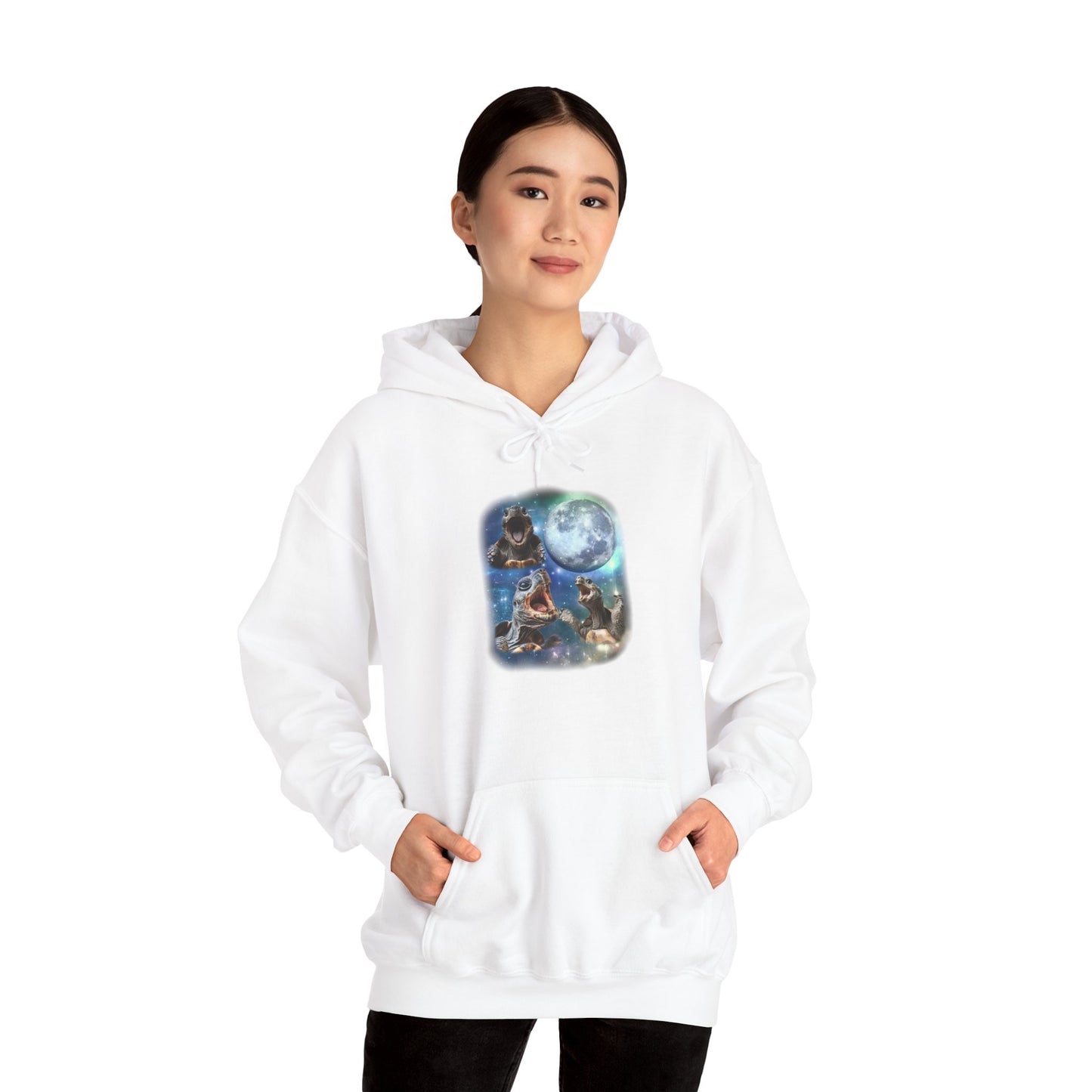 Tortoise Howl Cozy Unisex Hooded Sweatshirt with Bold Print - Great for Reptile Lovers