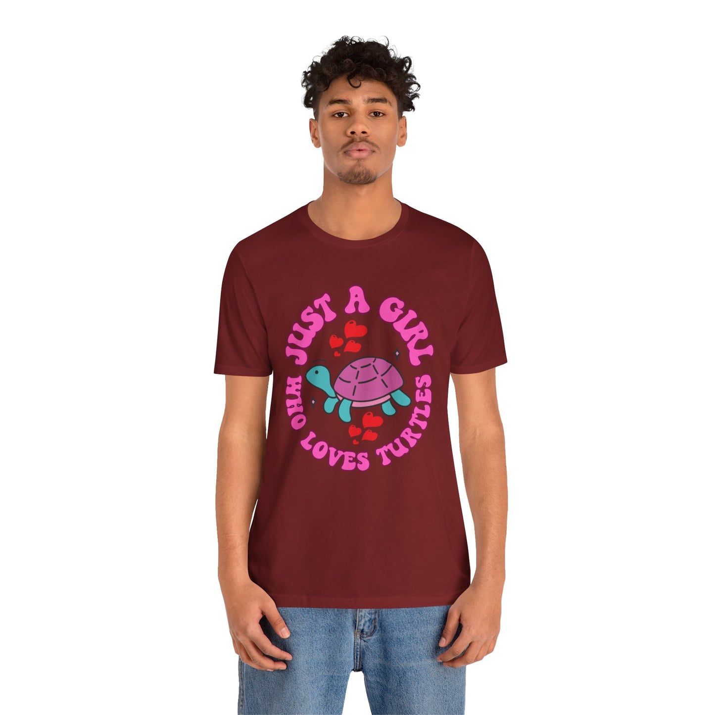 "Just a Girl Who Loves Turtles" Unisex Jersey Tee - Casual Everyday Wear - Great for Reptile Lovers