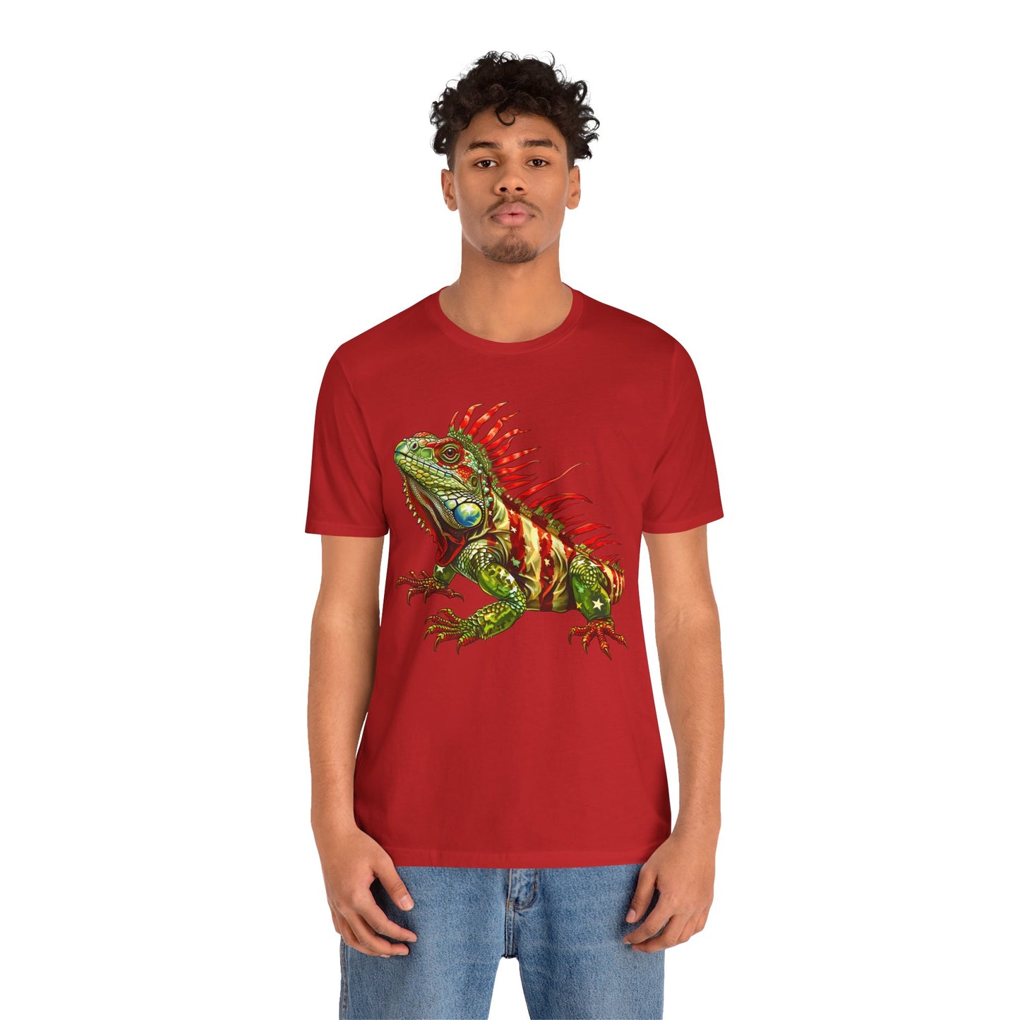 Flagged Iguana Unisex Jersey Tee - Casual Everyday Wear - Great for Reptile Lovers