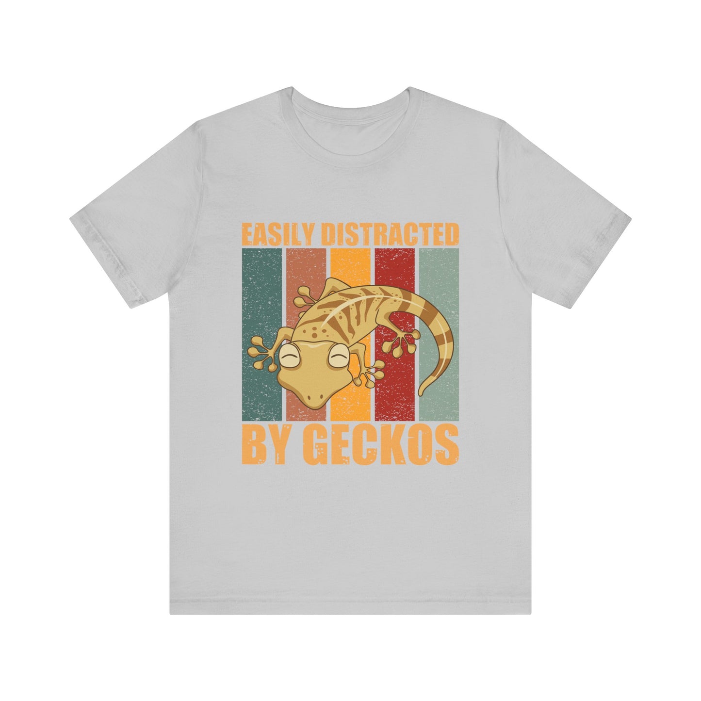 "Easily Distracted By Geckos" Unisex Jersey Tee - Casual Everyday Wear - Great for Reptile Lovers
