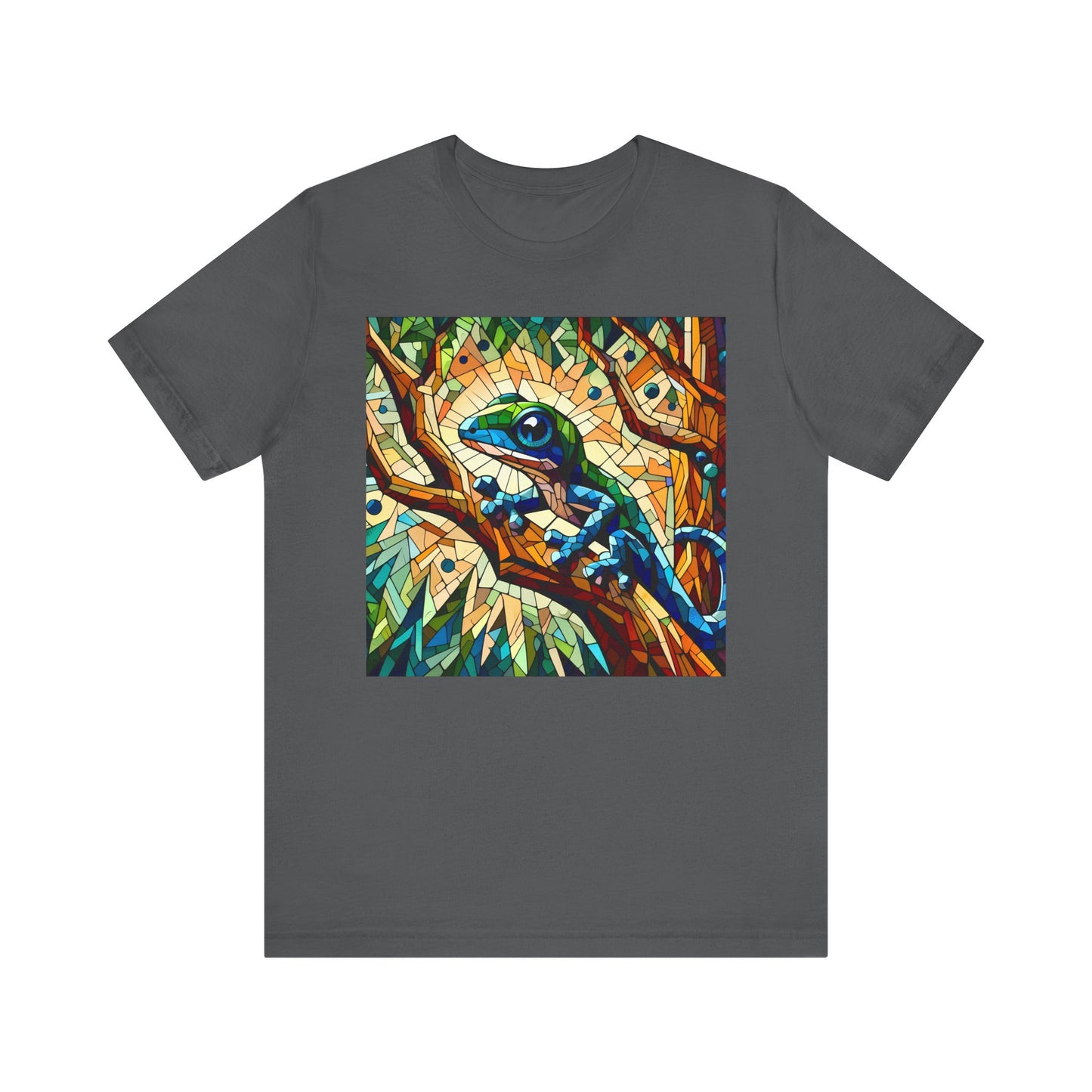 Stained Glass Lizard Unisex Jersey Tee - Casual Everyday Wear - Great for Reptile Lovers