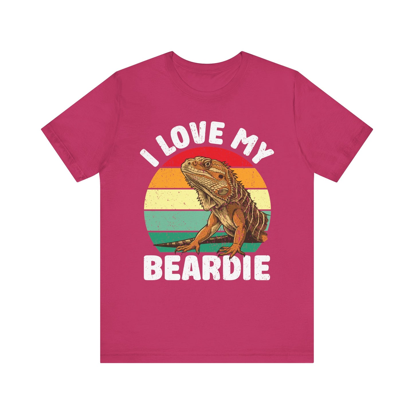 "I Love My Beardie" Unisex Jersey Tee - Casual Everyday Wear - Great for Reptile Lovers
