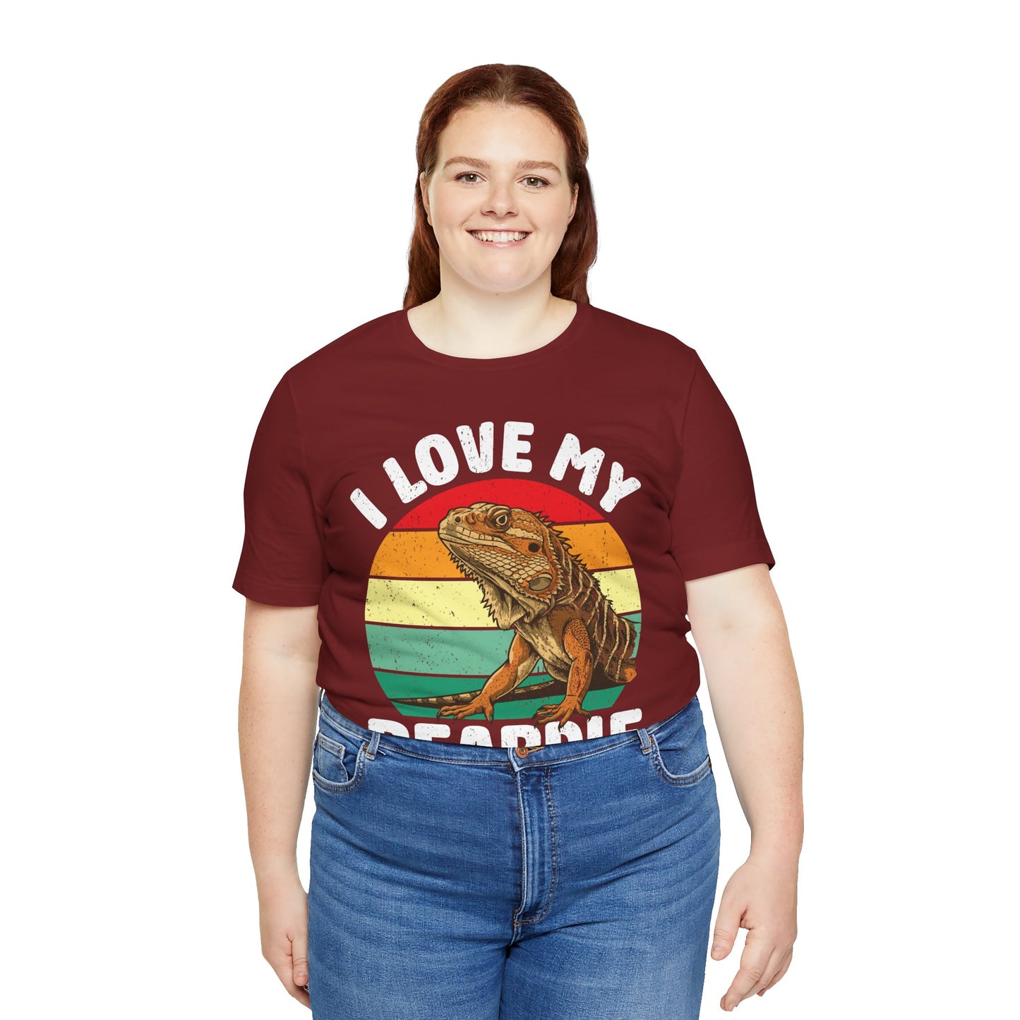 "I Love My Beardie" Unisex Jersey Tee - Casual Everyday Wear - Great for Reptile Lovers