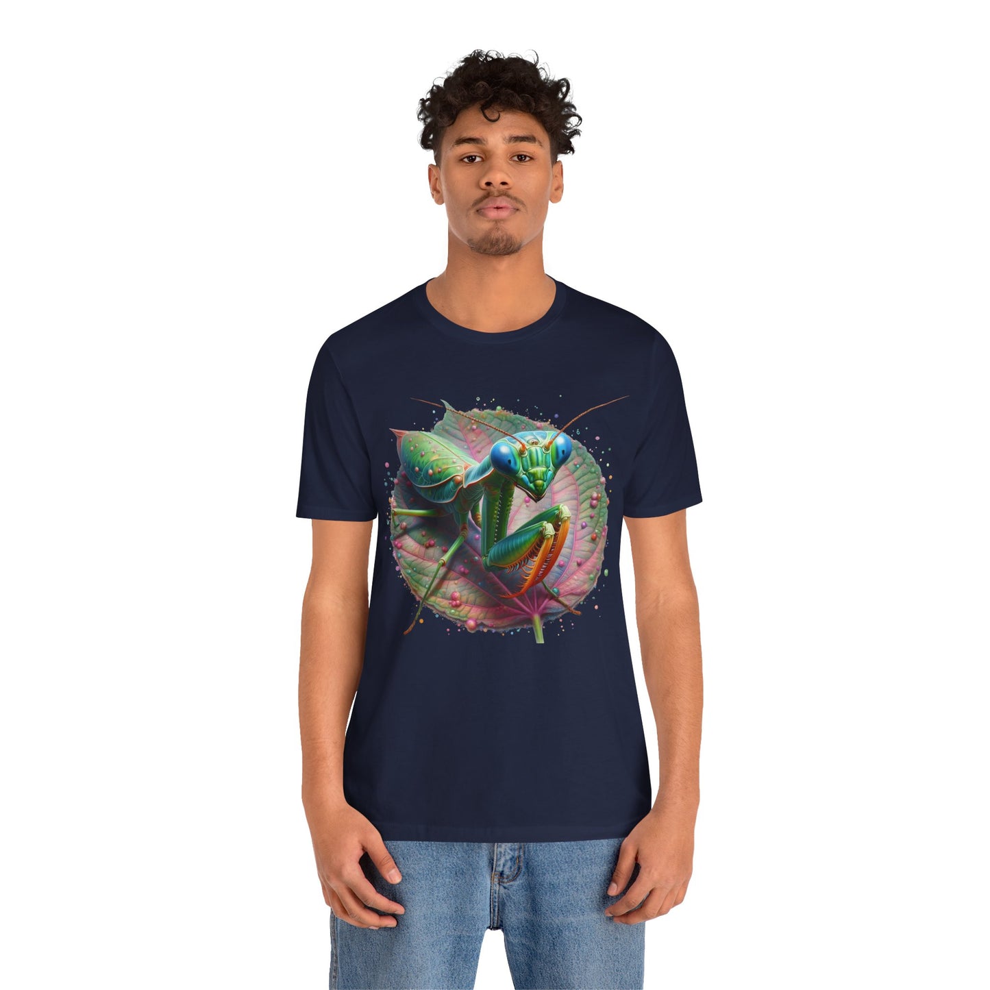 Mantis on a Leaf Unisex Jersey Tee - Casual Everyday Wear - Great for Reptile Lovers