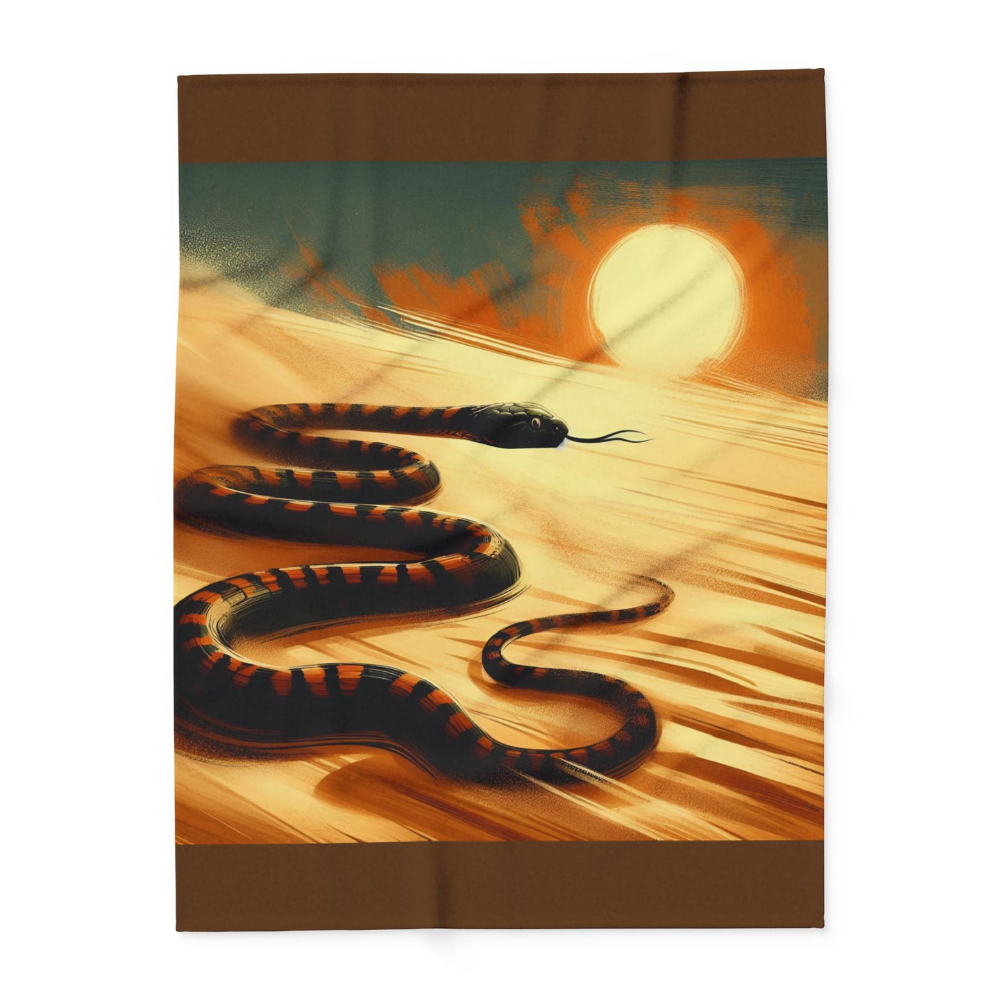 Snake in the Desert Cozy Arctic Fleece Blanket | Perfect for Home Decor, Gifting, and Cozy Nights - Snuggle up with a Reptile