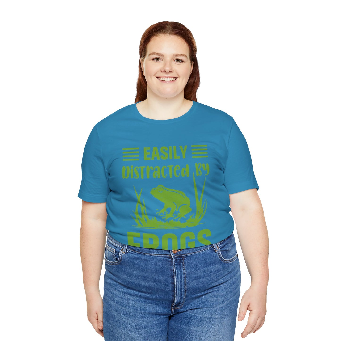 "Easily Distracted by Frogs" Print Unisex Jersey Tee - Casual Everyday Wear - Great for Reptile Lovers