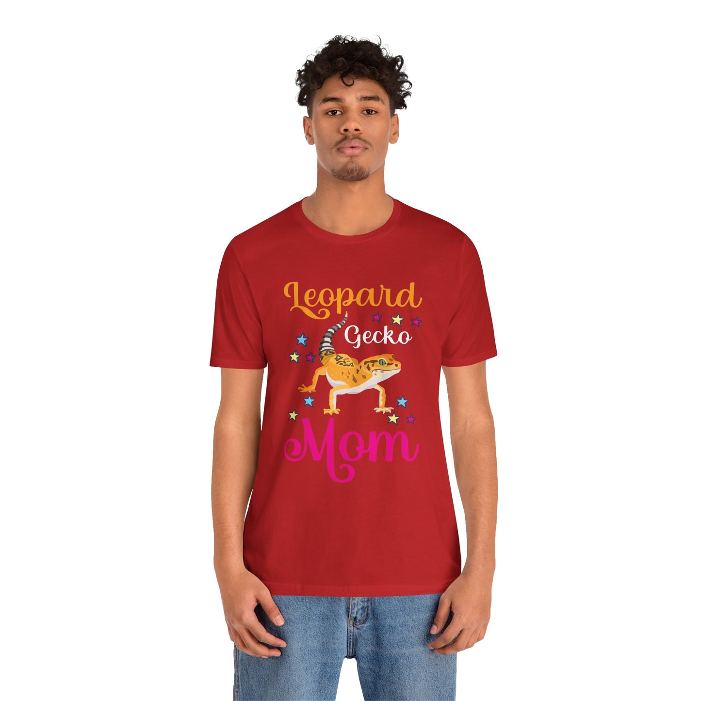 "Leopard Gecko Mom" Print Unisex Jersey Tee - Casual Everyday Wear - Great for Reptile Lovers