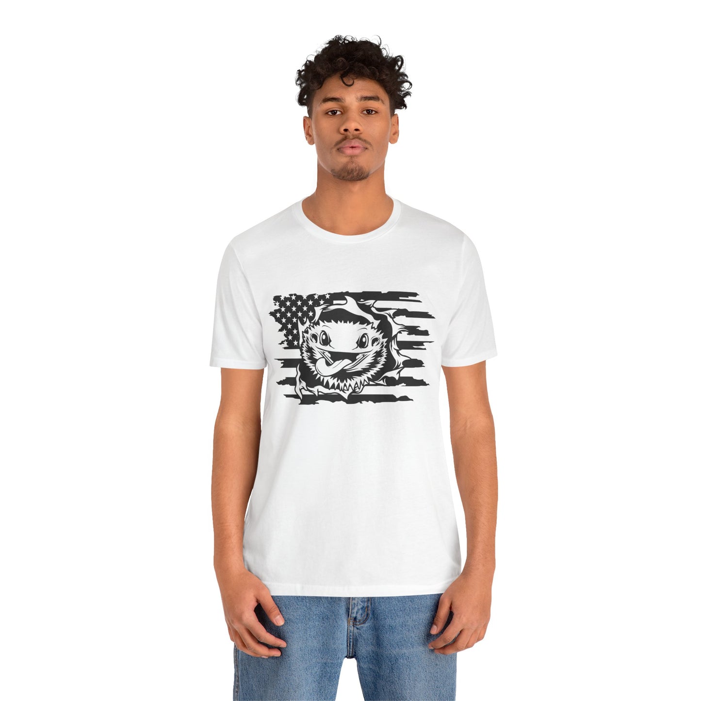 Beardie Flag Exit Unisex Jersey Tee - Casual Everyday Wear - Great for Reptile Lovers