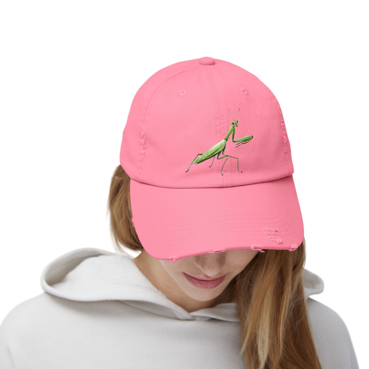Praying Mantis Unisex Distressed Cap - Casual Streetwear Hat for Everyday Use - Great for Reptile Lovers