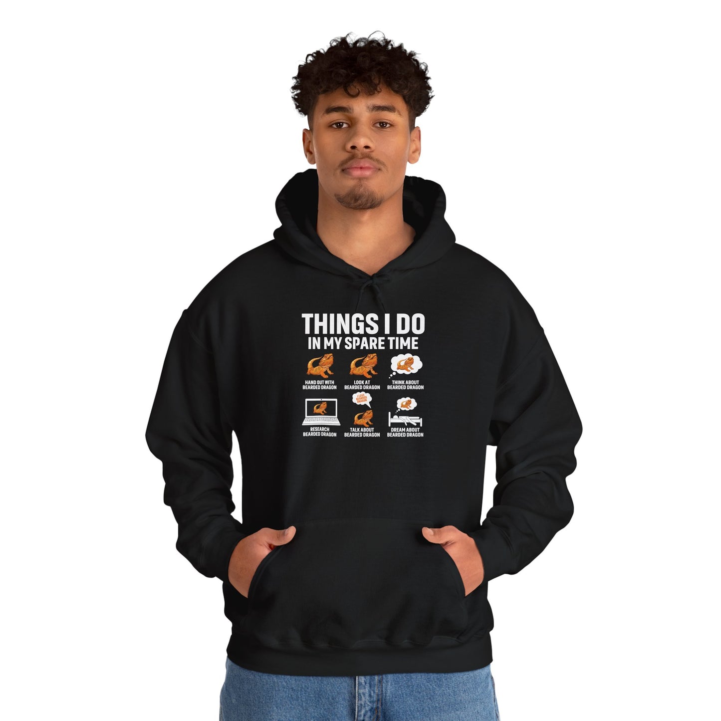 "Things I Do In My Spare Time" Unisex Hooded Sweatshirt with Bold Print - Great for Reptile Lovers