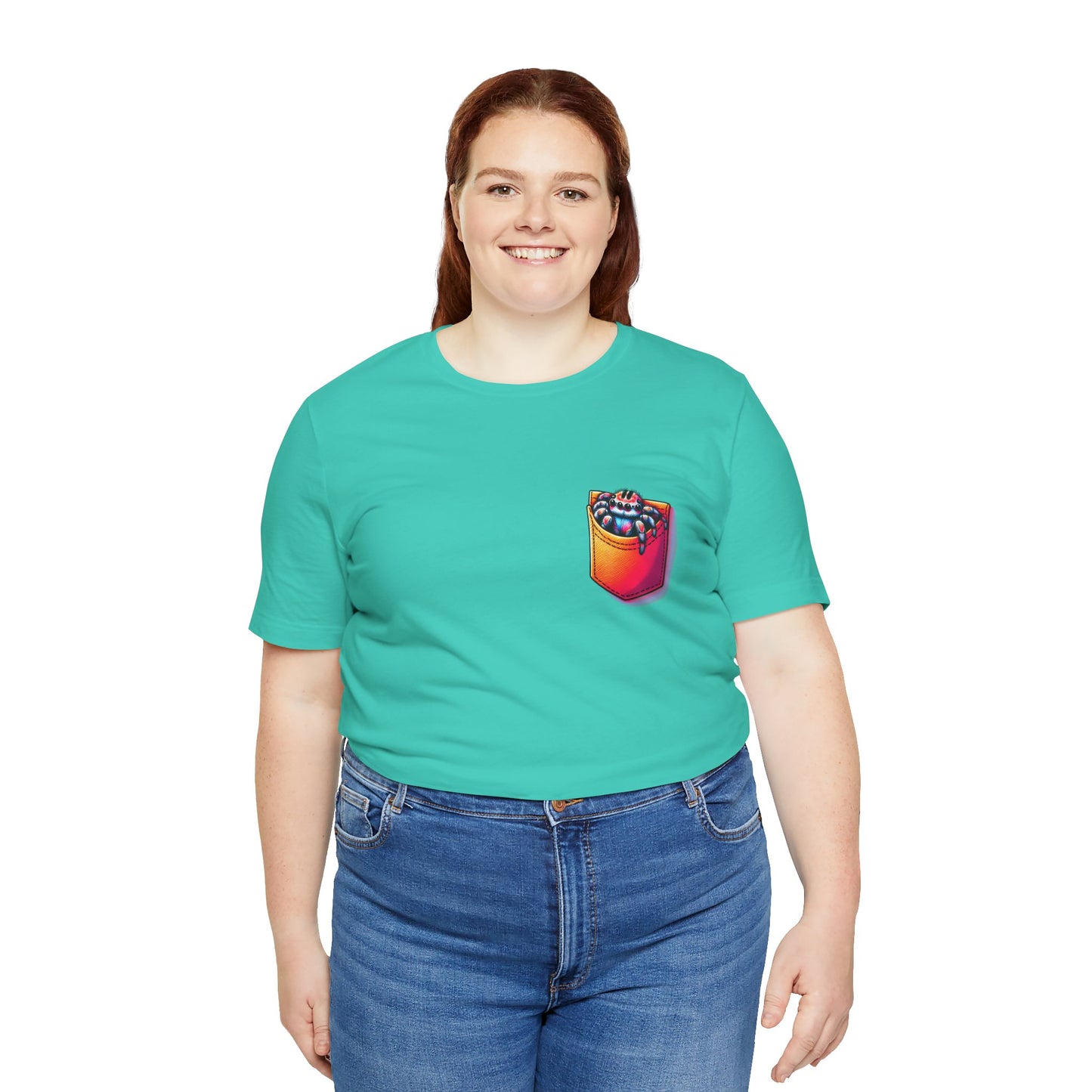 "Pocket Spider" Print Unisex Jersey Tee - Casual Everyday Wear - Great for Reptile Lovers