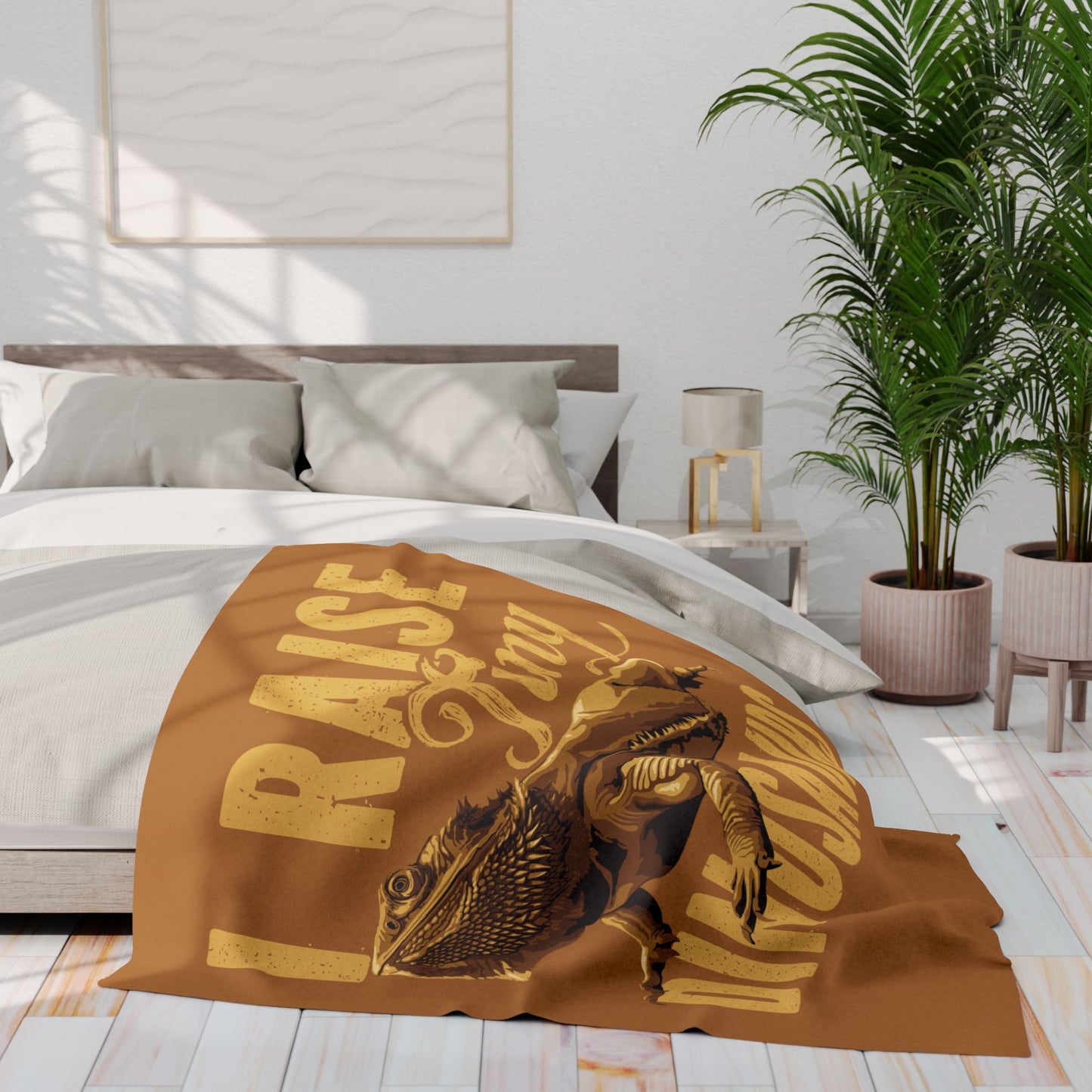 "I Raise Tiny Dinosaurs" Cozy Arctic Fleece Blanket | Perfect for Home Decor, Gifting, and Cozy Nights - Snuggle up with a Reptile
